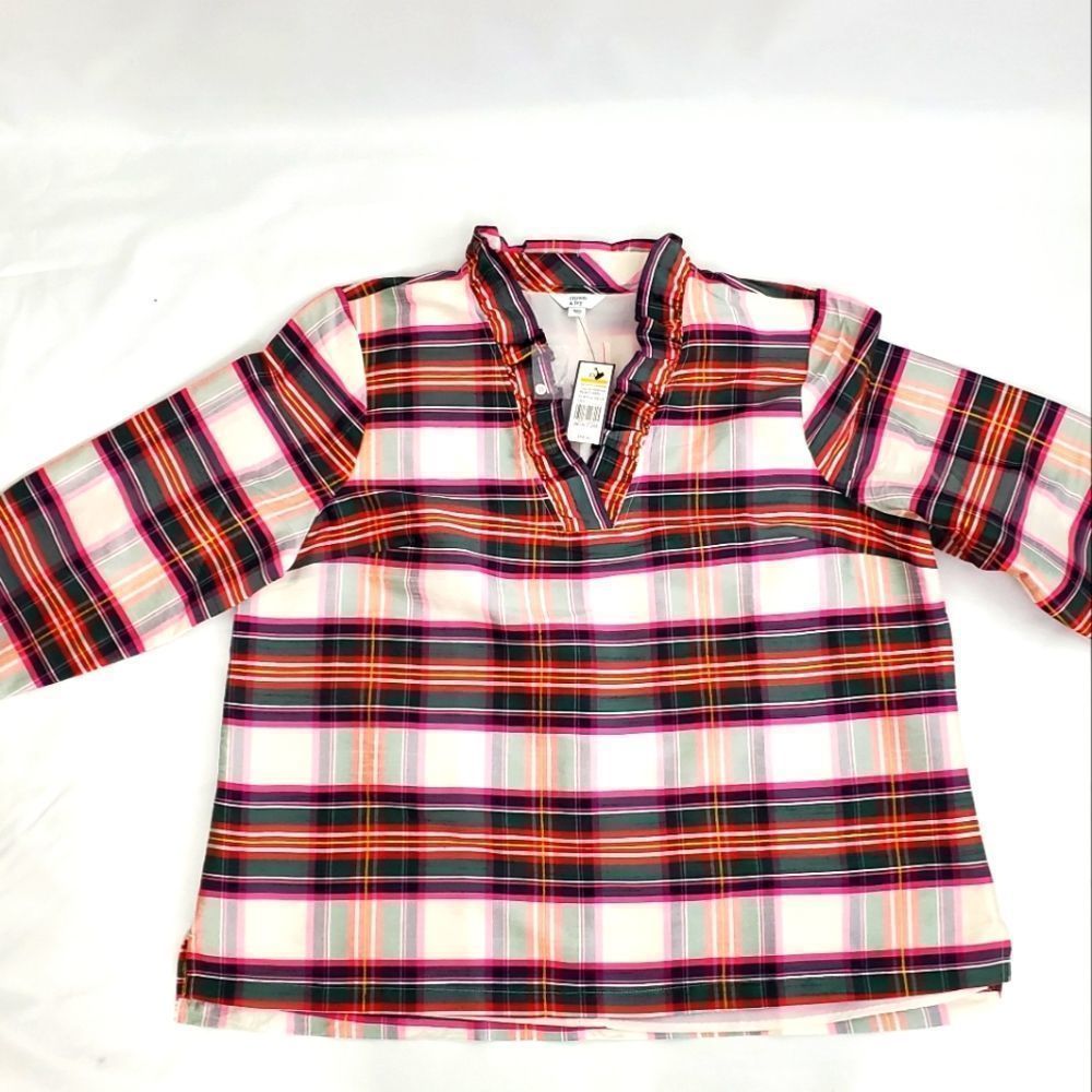Crown & Ivy Plaid Blouse‎ (O206)